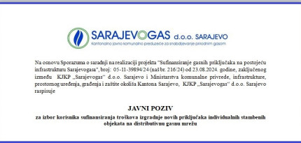 Javni poziv - KJKP Sarajevogas